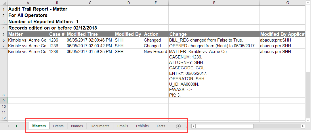 Audit Trail Reports