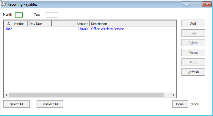 Retention Payable Overview of Recurring Payables